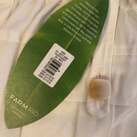 FARM RIO Off White Cargo Pockets Shorts NWT - Picture 9 of 12